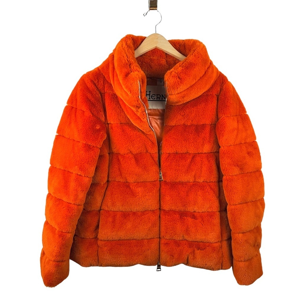 HERNO Milly Goose Down Faux Fur Teddy Coat - Picture 12 of 16
